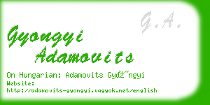 gyongyi adamovits business card